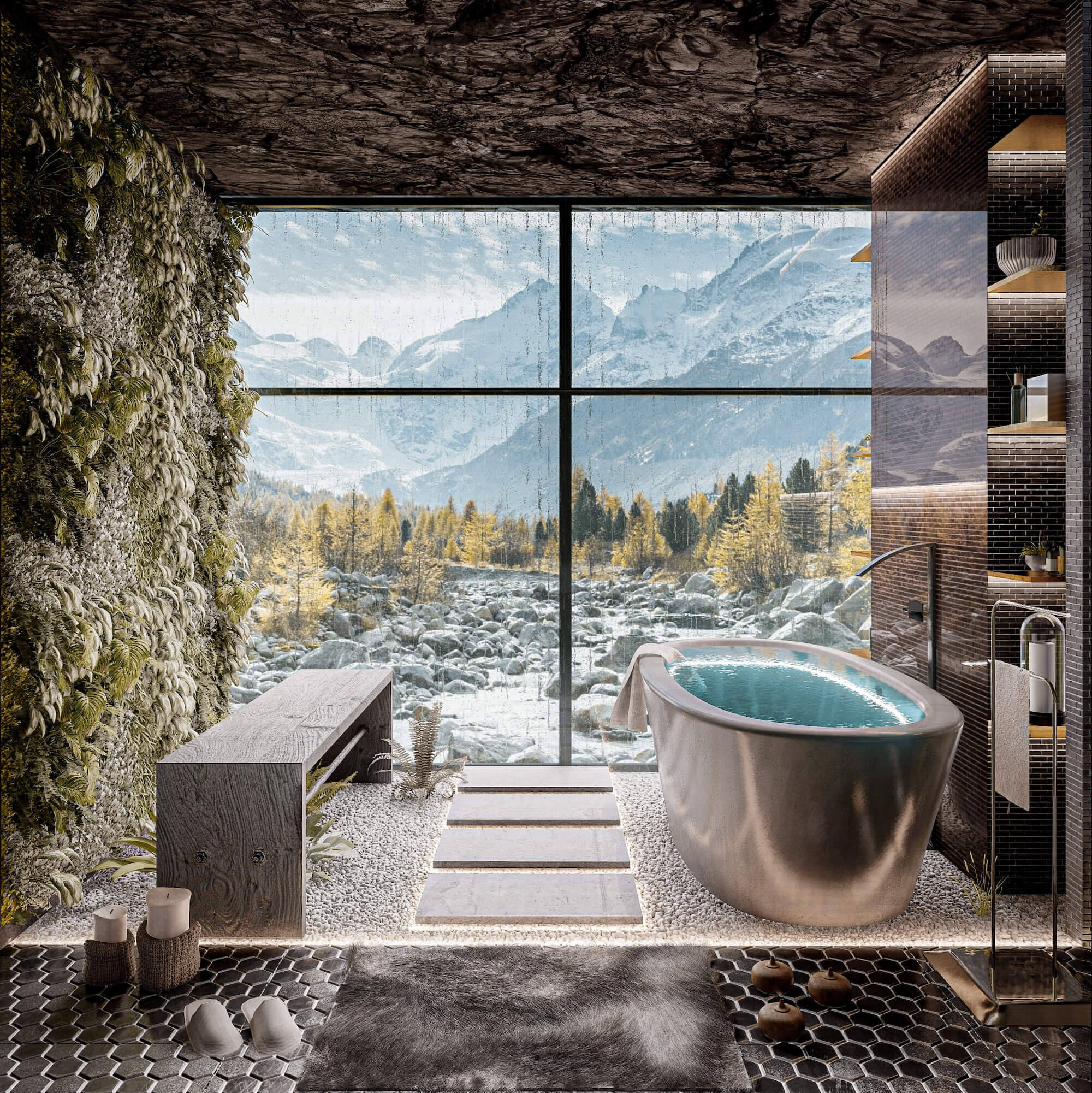 Bathroom design idea: Tump Tub, Switzerl|Visualization